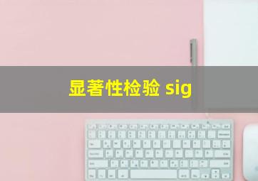 显著性检验 sig